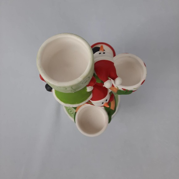 Yankee Candle Circus Snowman Christmas Multiple Tea Light Ceramic Holder - Picture 10 of 12